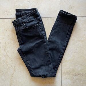 Special A Black Denim Skinny Jeans Distressed Ripped Knee Ankle Women's Size 3